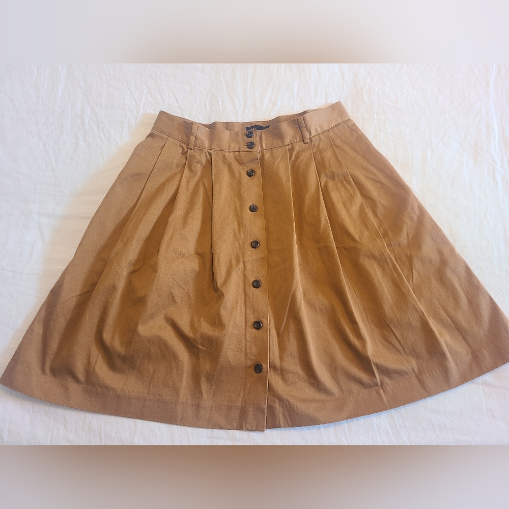 LL Bean Freeport Maine Black Label Size 12 Vintage Skirt Button Down A Line